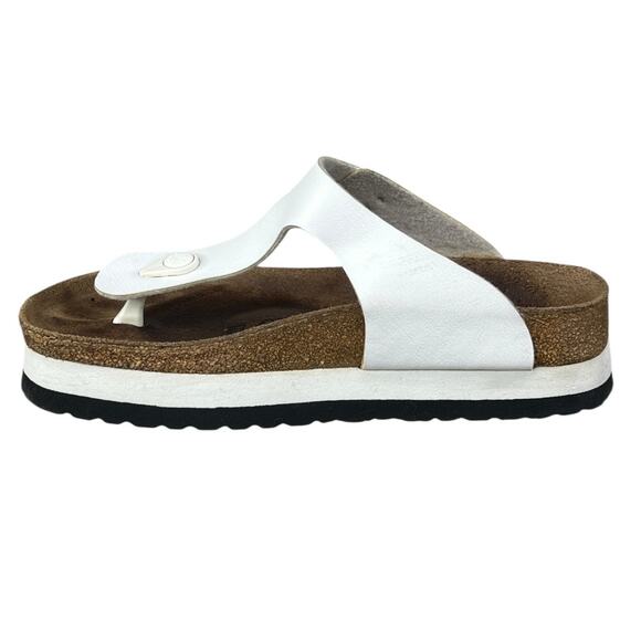 Papillio X Birkenstock Unisex Gizeh White Platform Sandal Size 37 M 4 W 6 - Picture 2 of 10